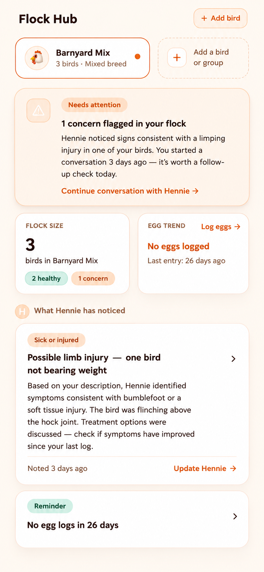 Flockline Flock Hub screen